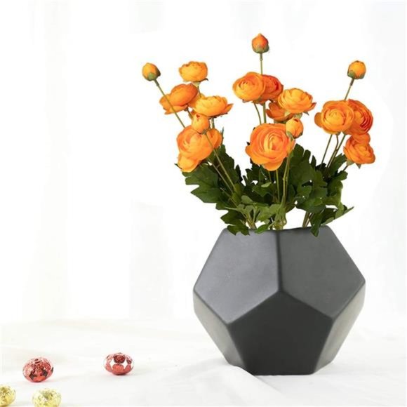 Artificial Silk Flowers Persian Ranunculus(Asian Buttercup 5 Bundles) (Orange) - Picture 4 of 6
